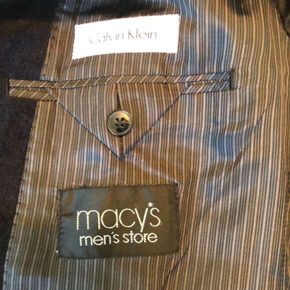 CALVIN KLEIN mens solid black corduroy sport coat suit jacket blazer 40 R - Picture 2 of 9